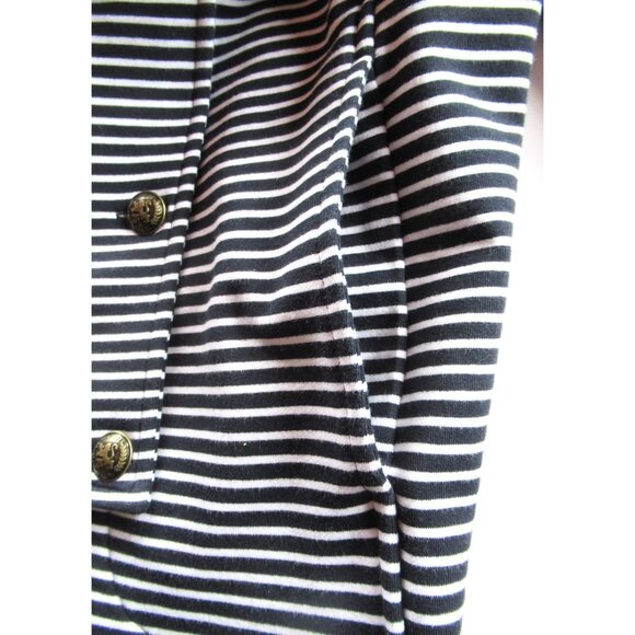 Tommy Hilfiger Women Blazer Open Navy/White Stripes Military-style - Picture 5 of 9